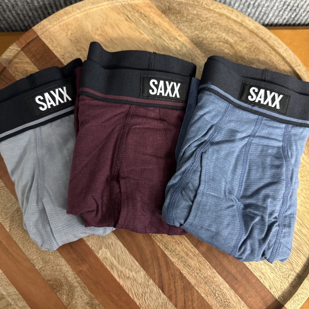 SAXX ESSENTIAL COTTON MENS 3-PK 6" BOXER BRIEFS UNDERWEAR #SXPP3EC-TIM NEW